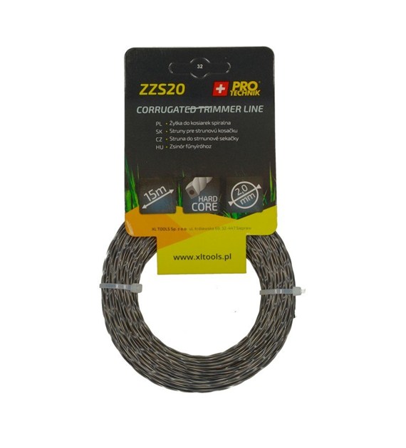 Żyłka do kos spal. spiralna 2.0mm/15m wzmoc. rdzeń