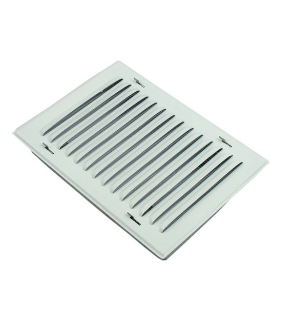 Kratka wentyl metal z ramką 14x21 skośna biała B