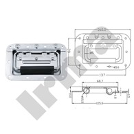 Uchwyt do skrzyń wpuszczany 160x82 XLJ205 chrom