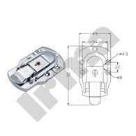 Zamek do skrzyń walizek i kaset XLJ409 chrom klucz