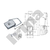 Zamek do skrzyń XLJ601 nikiel 120mm zamek na klucz