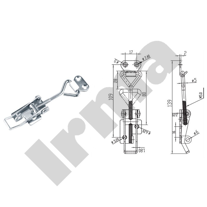 Zamknięcie do skrzyń XLJ1103 139mm regulowane ocyn