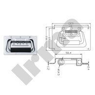 Uchwyt do skrzyń wpuszczany 132x80 XLJ208 chrom