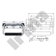 Uchwyt do skrzyń nakładany 110x41*6mm chrom XLJ211