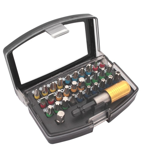 Końcówka BIT komplet 32szt Stal S2 PRO-TECHNIK