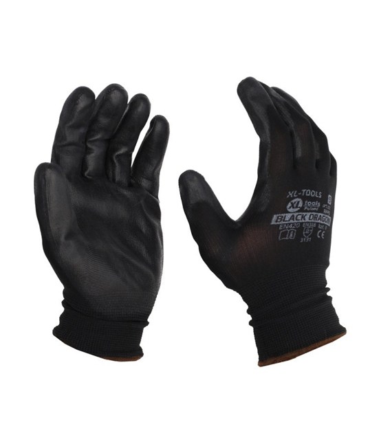 Rękawice DRAGON BLACK 11 czarne PES zawieszka