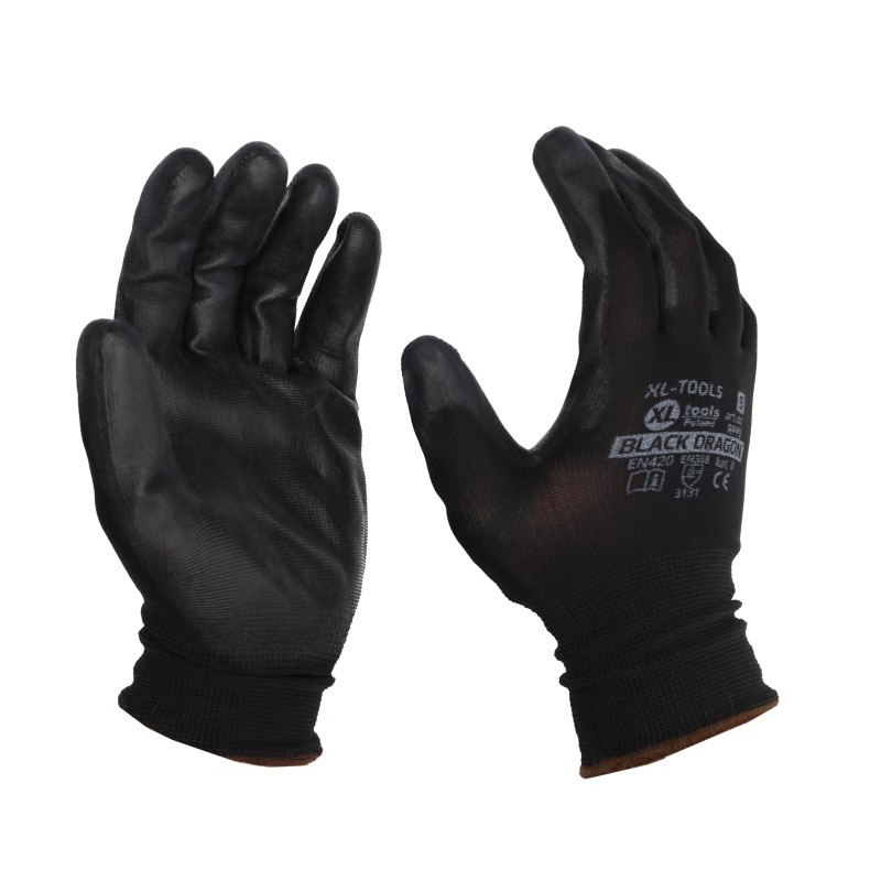 Rękawice DRAGON BLACK 11 czarne PES zawieszka