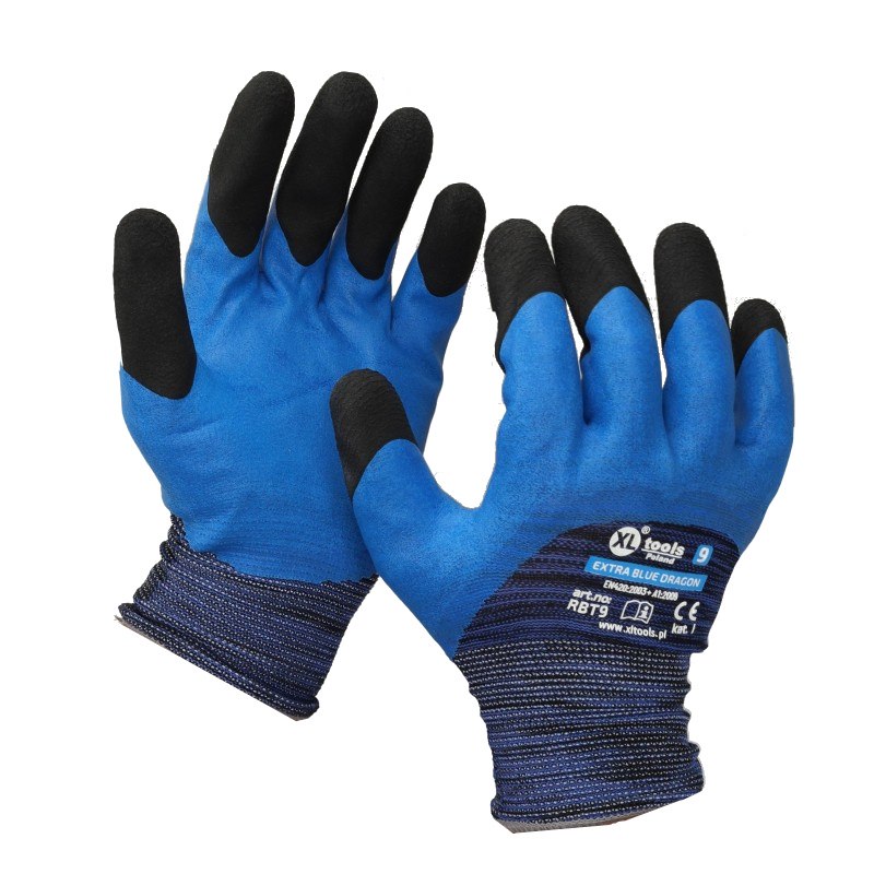 Rękawice DRAGON EXTRA BLUE 10 latex zawieszka