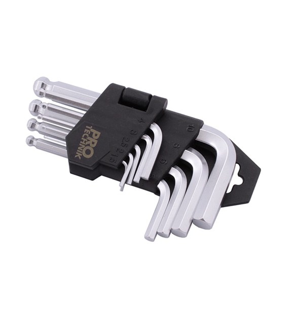 Klucze imbusowe krótkie kulka CrV 9cz 1.5-10mm