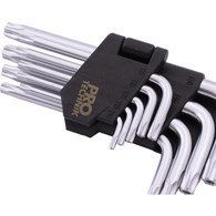 Klucze TORX Cr.V 9cz krótkie, dziurka Th10-Th50