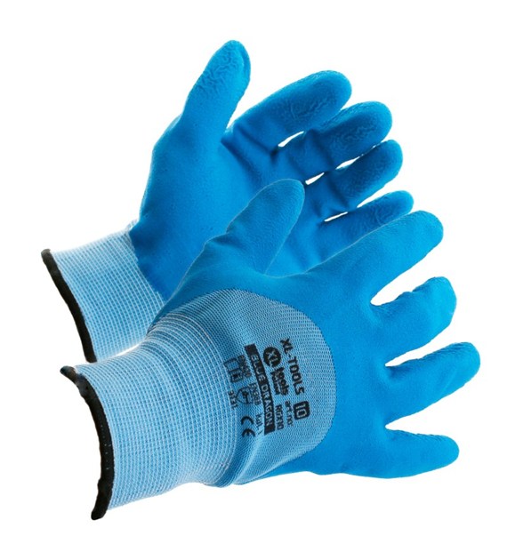Rękawice DRAGON BLUE  8 nylon  latex zawieszka