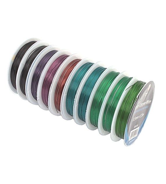 Drut miedziany na szpulce 0.5mm * 5.5m kolor mix