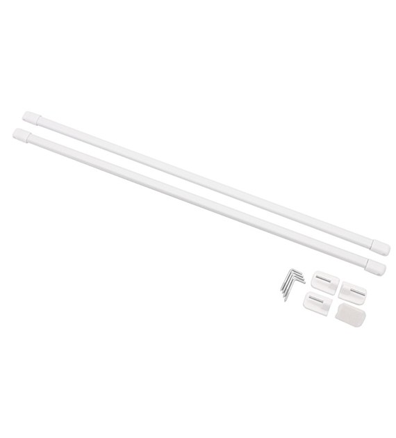 Karnisz do zazdrostki  60-80cm biała 2szt + haki