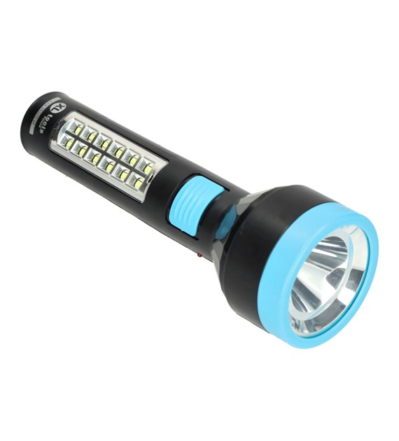 Latarka akumulatorowa 1 LED + reflektor boczny