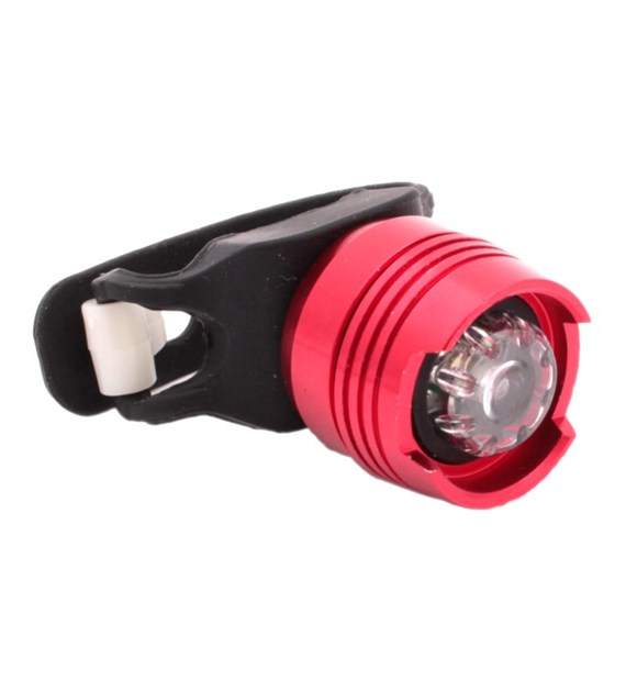 Lampka rowerowa metalowa alu czerwona