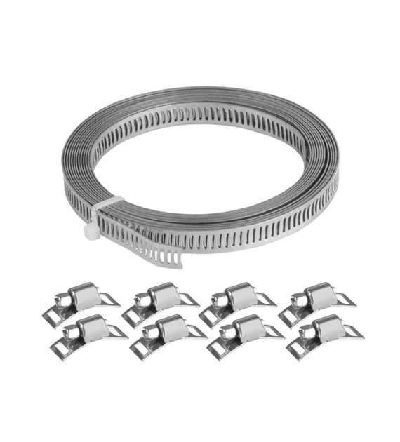 Opaska ślimakowa  8mm x 3m taśma+8 zacisków