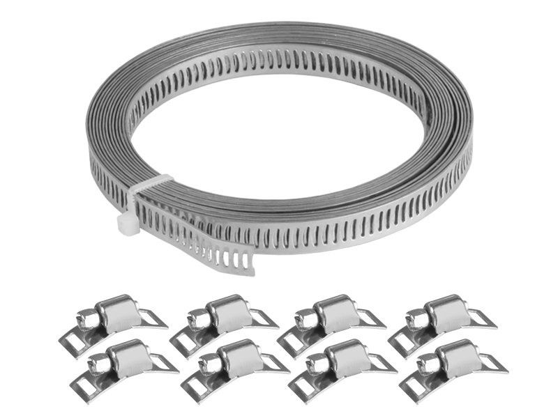 Opaska ślimakowa  8mm x 3m taśma+8 zacisków