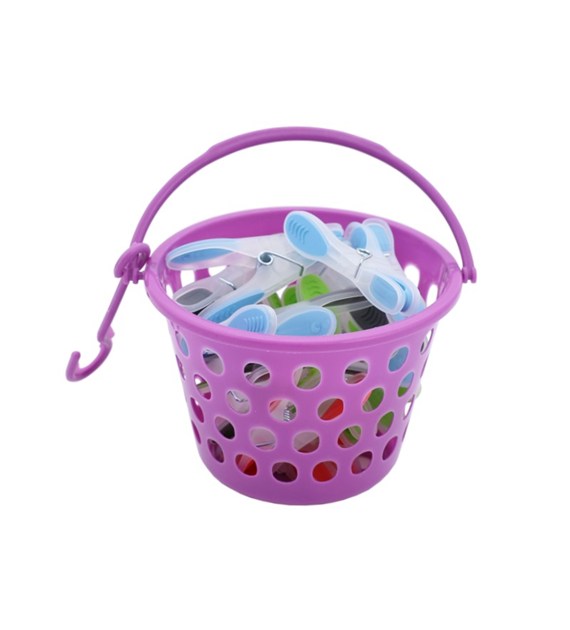 Klamerki spinacze podgumowan do bielizny 18sz+kosz