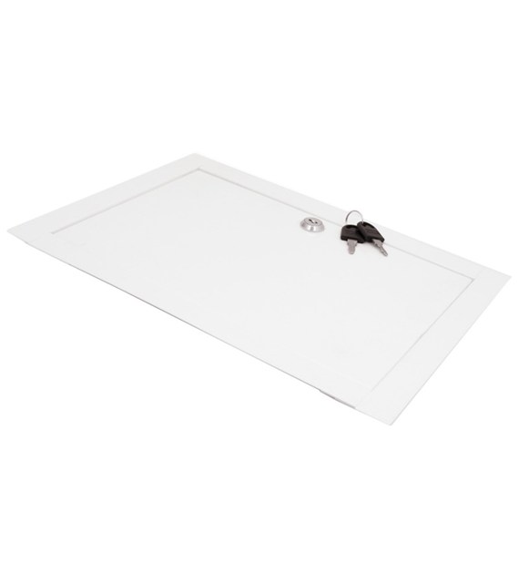 Drzwiczki rewizyjne metalowe białe zamek 10x15cm