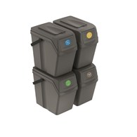 Kosz do segregacji 25L 4szt szary uchwyt pion-poz
