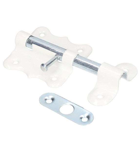 Zasuwka uniwersalna XL  50mm okrągła biały lakier