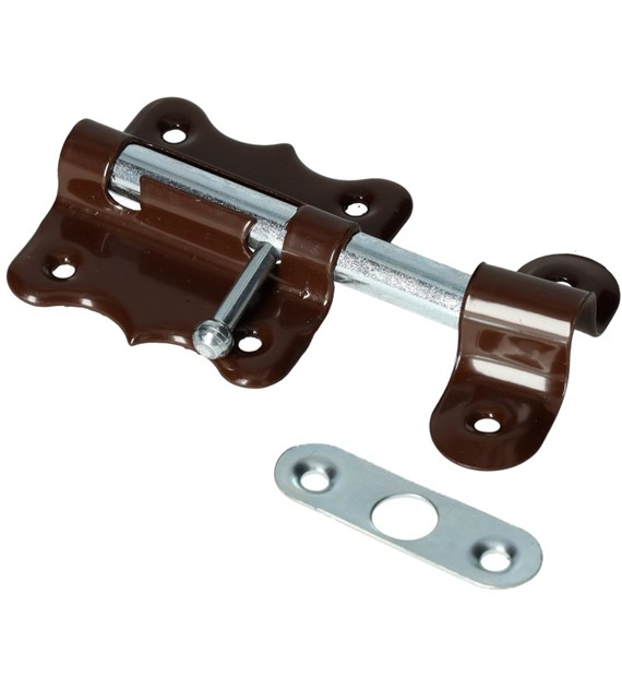 Zasuwka uniwersalna XL  50mm okrągła brąz lakier