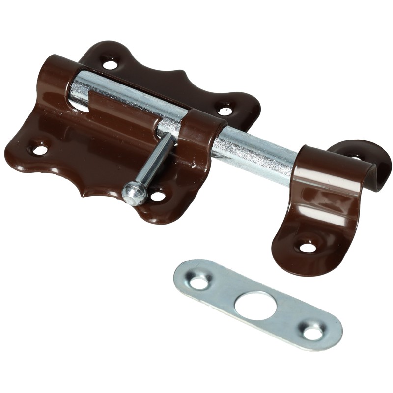 Zasuwka uniwersalna XL  50mm okrągła brąz lakier