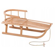 Sanki z drewna z oparciem