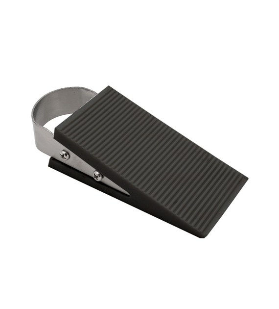 Odbojnik klin pod drzwi 125x32x50 czarny + nikiel