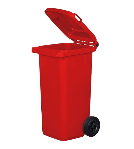 Kosz pojemnik na śmieci 120L czerwony