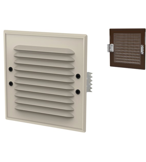 Kratka wentylac zewn metal łapki siatk 14x21biała