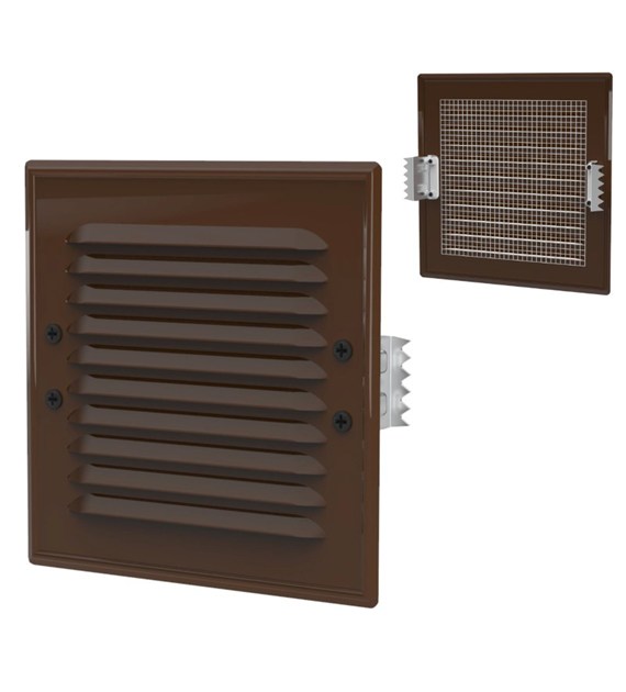 Kratka wentylac zewn metal łapki siatk 14x21czarna