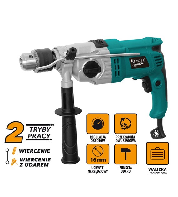 Wiertarka udarowa dwubiegowa 1200w VANDER