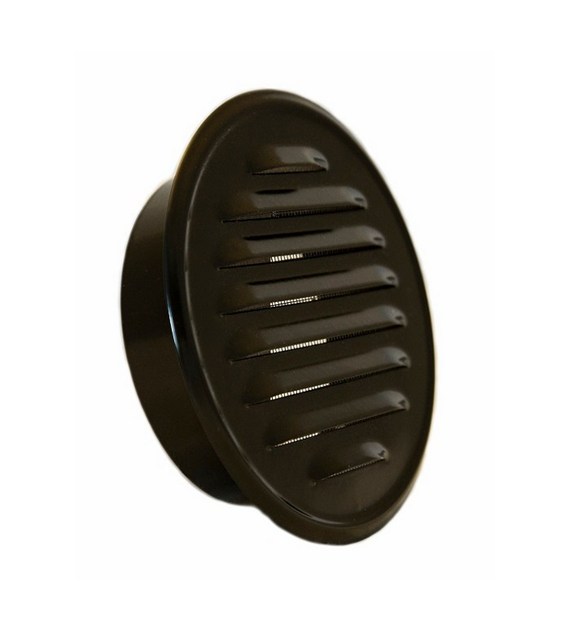 Kratka okrągła wentylacyjna 150mm czarna z kołn