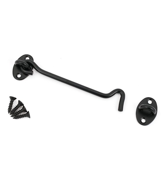 Hak drzwiowy czarny 150x6mm (gruby) +wkręty