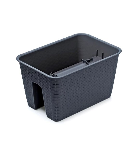 Doniczka na balustradę RATOLLA SQUARE 40cm antracy
