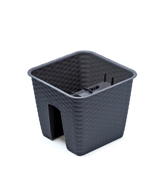 Doniczka na balustradę RATOLLA SQUARE 28cm antracy