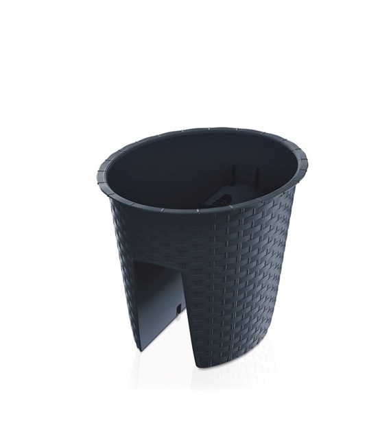 Doniczka na balustradę RATOLLA OVAL 30cm antracyt