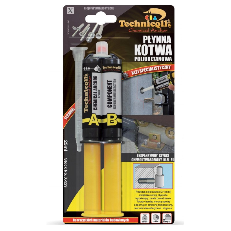 Kotwa chemiczna strzykawka PU25mm TECHNICQLL