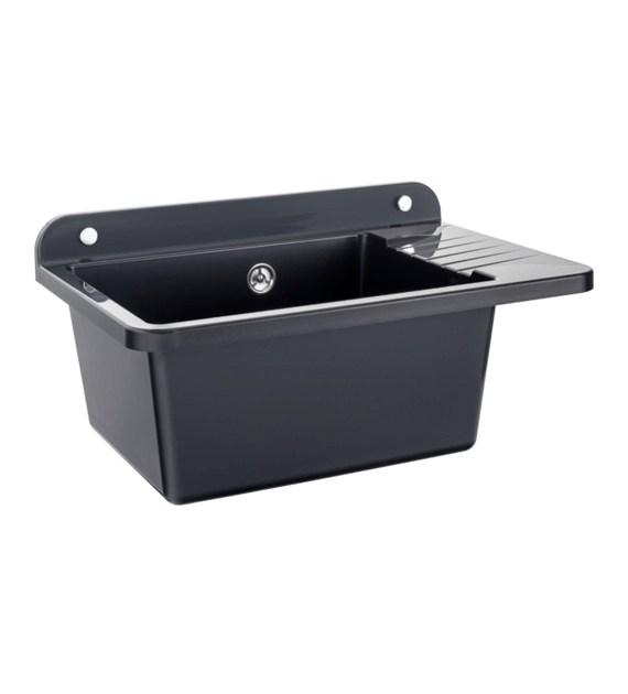 Zlew gospodarczy 505cm czarny COMPACT