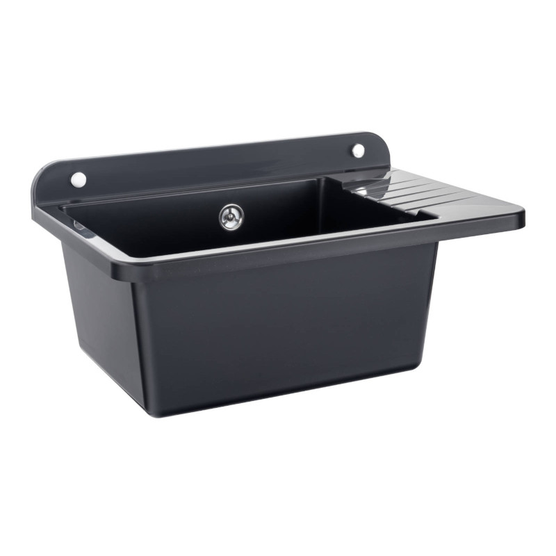 Zlew gospodarczy 505cm czarny COMPACT