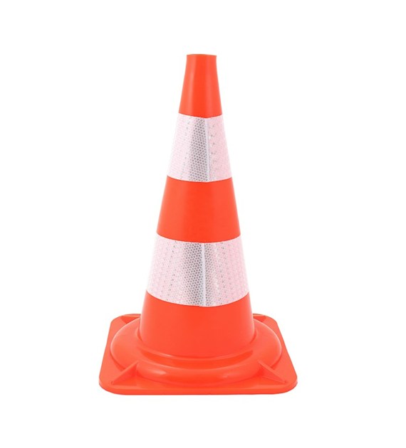 Pachołek drogowy 50cm PVC odblask 2x9.5cm