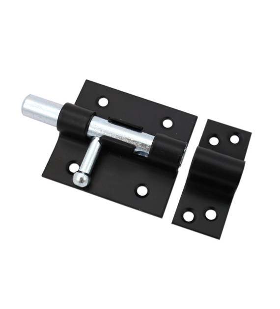 Zasuwka hiszpańska 455-100mm czarna blister wkręty