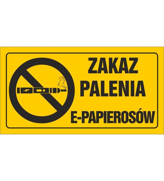 Tablica ZAKAZ PALENIA E-PAPIEROSÓW (12x22)