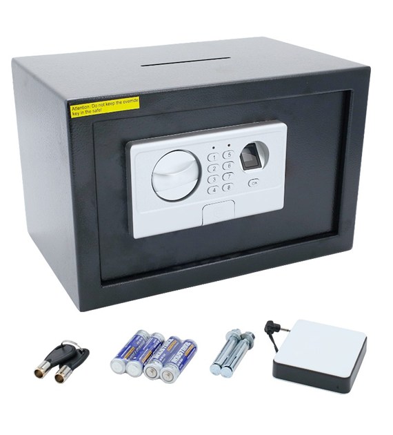 Sejf elektroniczny odcisk palca 31x20x20 wrzutnia