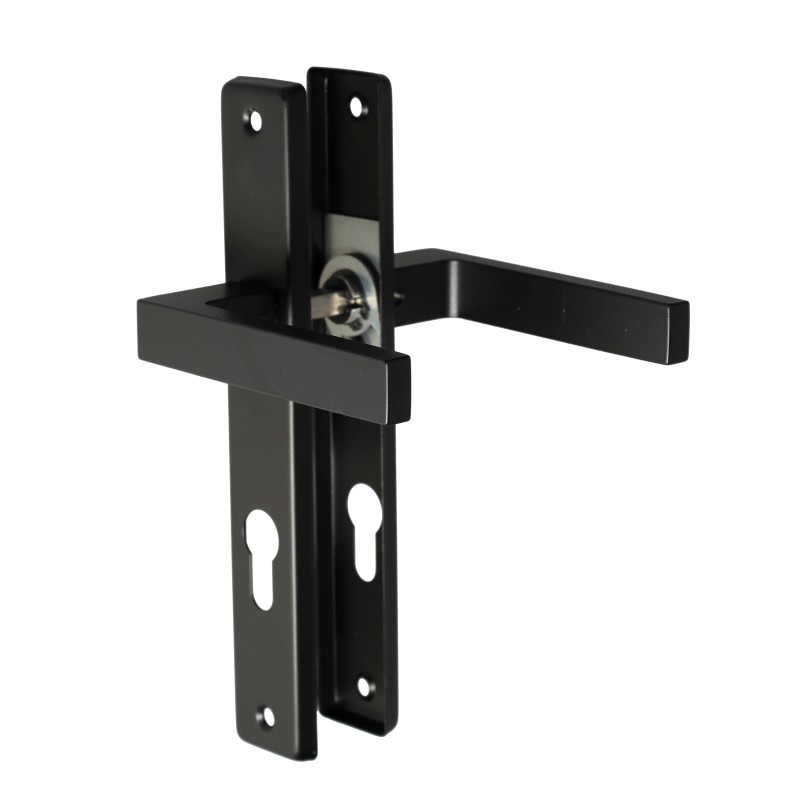 Klamka 4Q do furtki kwadratowa 72wkł /34mm czarna