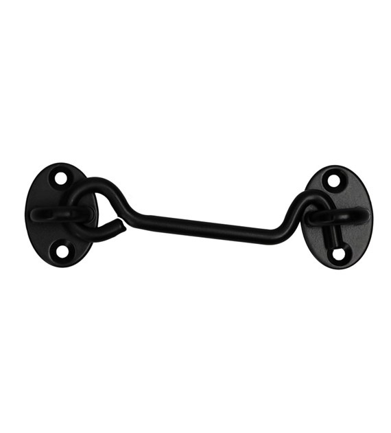 Hak drzwiowy czarny 100x6mm (gruby) +wkręty