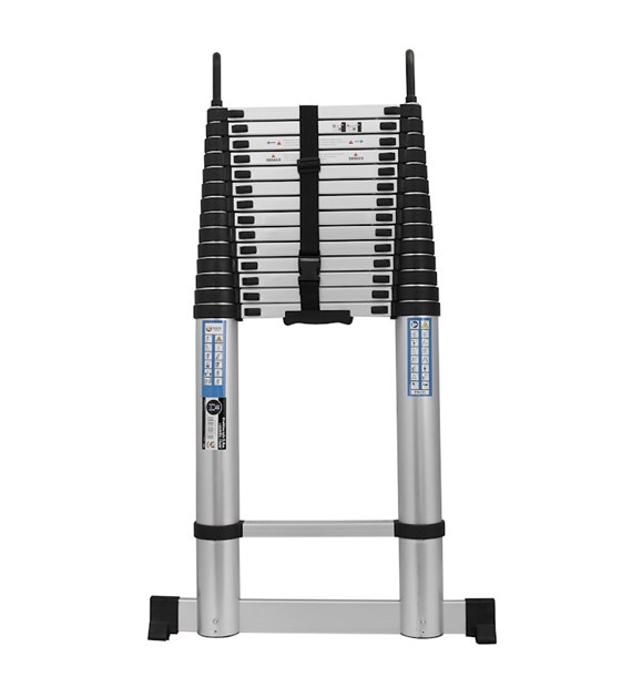 Drabina alu teleskopowa 6.3m 1x15 haki+stabilizat.