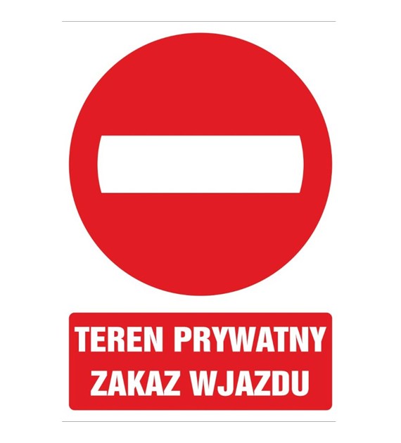Tablica TEREN PRYWATNY ZAKAZ WJAZDU (35x25)