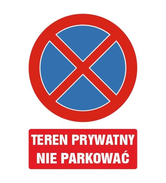 Tablica TEREN PRYWATNY NIE PARKOWAĆ (35x25)